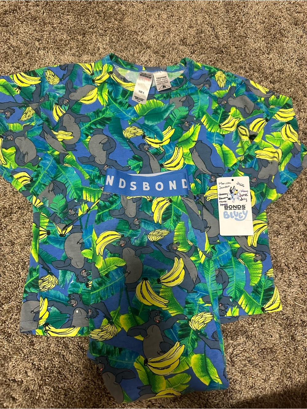 Bonds Kids Baloo & Banana Tee Set - Blue, Green, Yellow